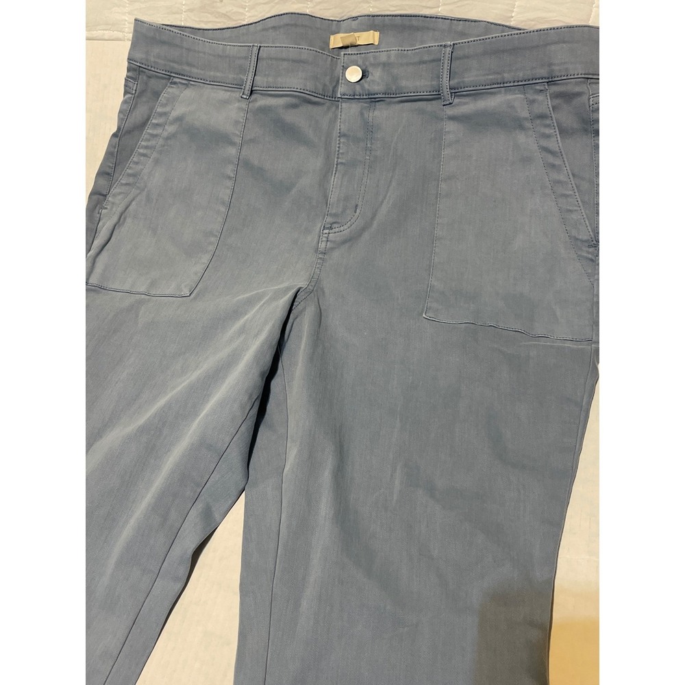 Loft Blue Denim Ankle Jeans Size 18 NWT High Rise Raw Hem Stretch Utility Pants - Picture 4 of 9